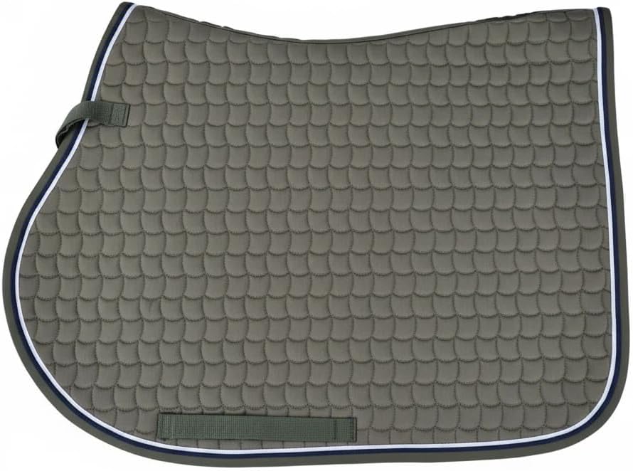 TGW RIDING Premium English Horse Saddle Pad, Quilted Square Design, Available in Pink, Mint Green and Red etc, All-Purpose with Girth Straps (Hunter Green)