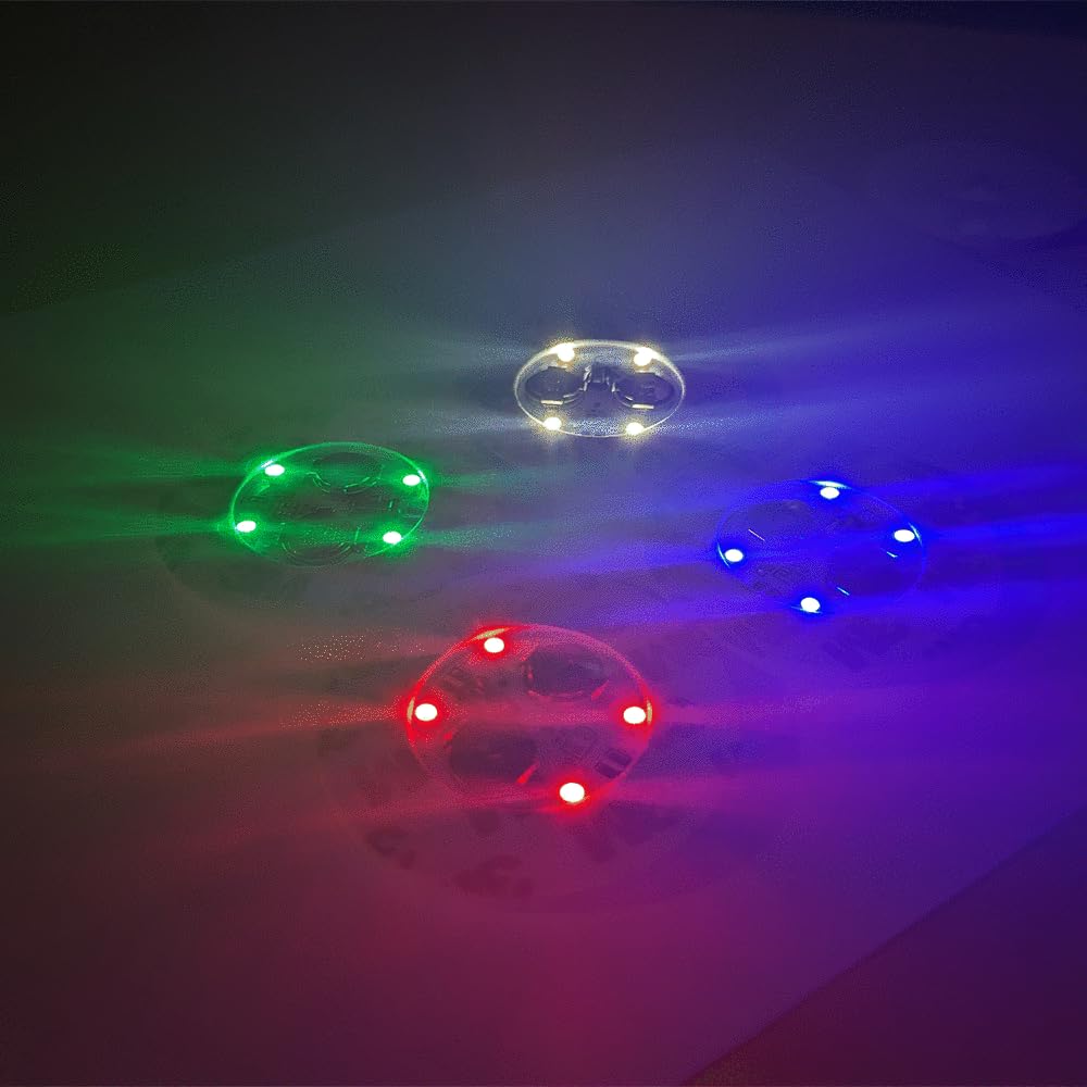 Impact Resistant Night Disc Golf Lights AceStarLight LED 4 Pack Red White Blue Green