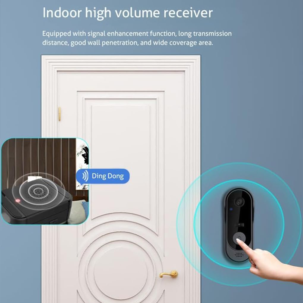Timbre con Video Inteligente con Vista Nocturna por Infrarrojos, Sensor PIR Incorporado, Almacenamiento en la Nube Gratuito, se Pueden Guardar imágenes, Compatible con Tarjeta