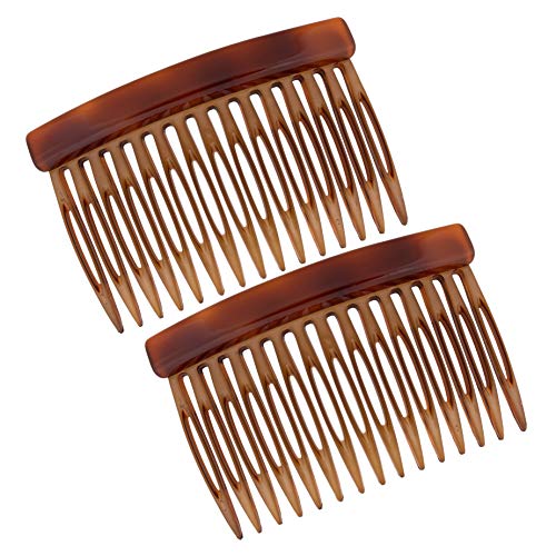 Charles J. Wahba - Basic Side Comb with Covered Top (Paired) - Tortoise Color - Handmade in France