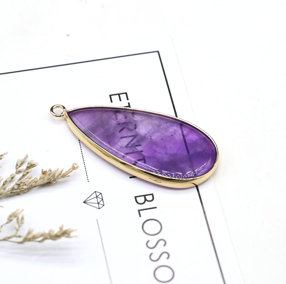 LHJ 5 Pcs Natural Stone Pendants Long Waterdrop Shape Mixed Crystal Agate Necklace Accessories Charms for Jewelry Making Bracelet DIY Gift - Image 6