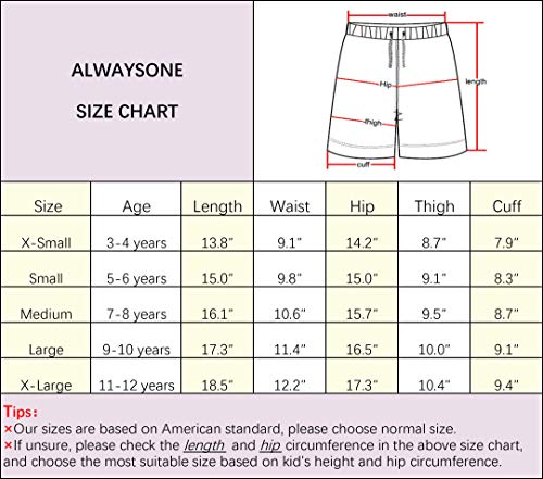 Alwaysone Kids Shorts With Drawstring Soft Cotton Sweat Shorts Athletic Basketball Shorts For Boys And Girls 3-12 Years (Pink+Yellow-M) #TOP6
