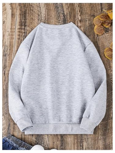 SweatyRocks Girl's Letter Leopard Print Sweatshirt Crewneck Long Sleeve Loose Pullover Tops2