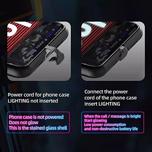 Image of KRZNA LED Sound Activated Back Cover Compatible with iPhone, Flashing Luminous LED, Tempered Glass Back - [ Model - Cyberpunk ] (iPhone 12 Mini)