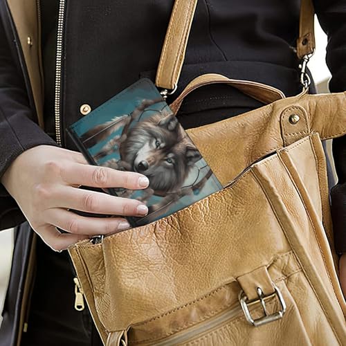 Porte-passeport loup 3D et attrape-rêves imperméable