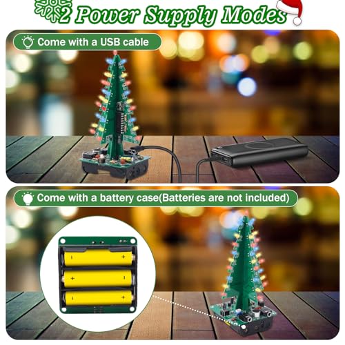 3D Christmas Tree Soldering Kit, Icstation DIY Soldering