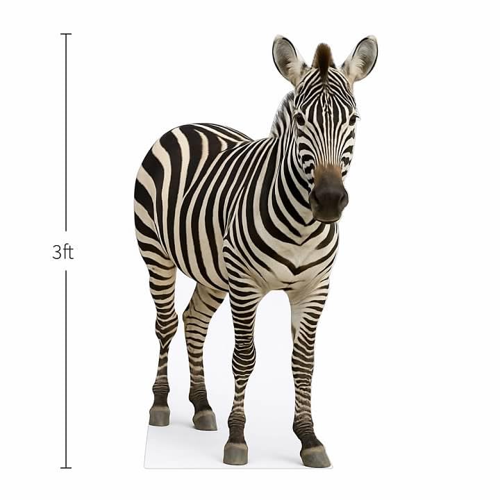 Image of Zebra 3FT Life Size Cardboard Cutout - A Fun Animal Standup for Photo Booths, Birthday Parties, and Events