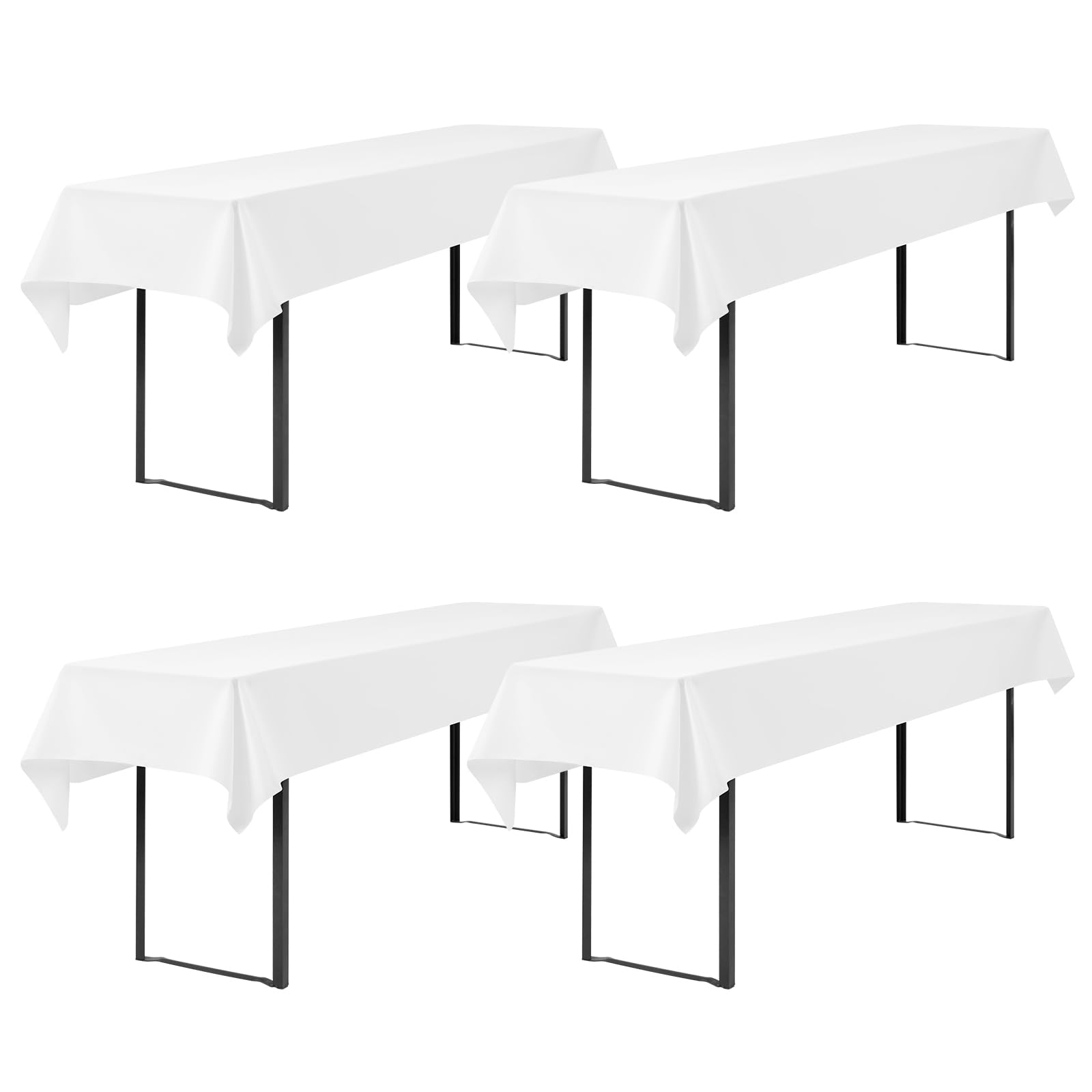 Showgeous Bier-Tischdecken 4er-Pack Weiß 100x250cm