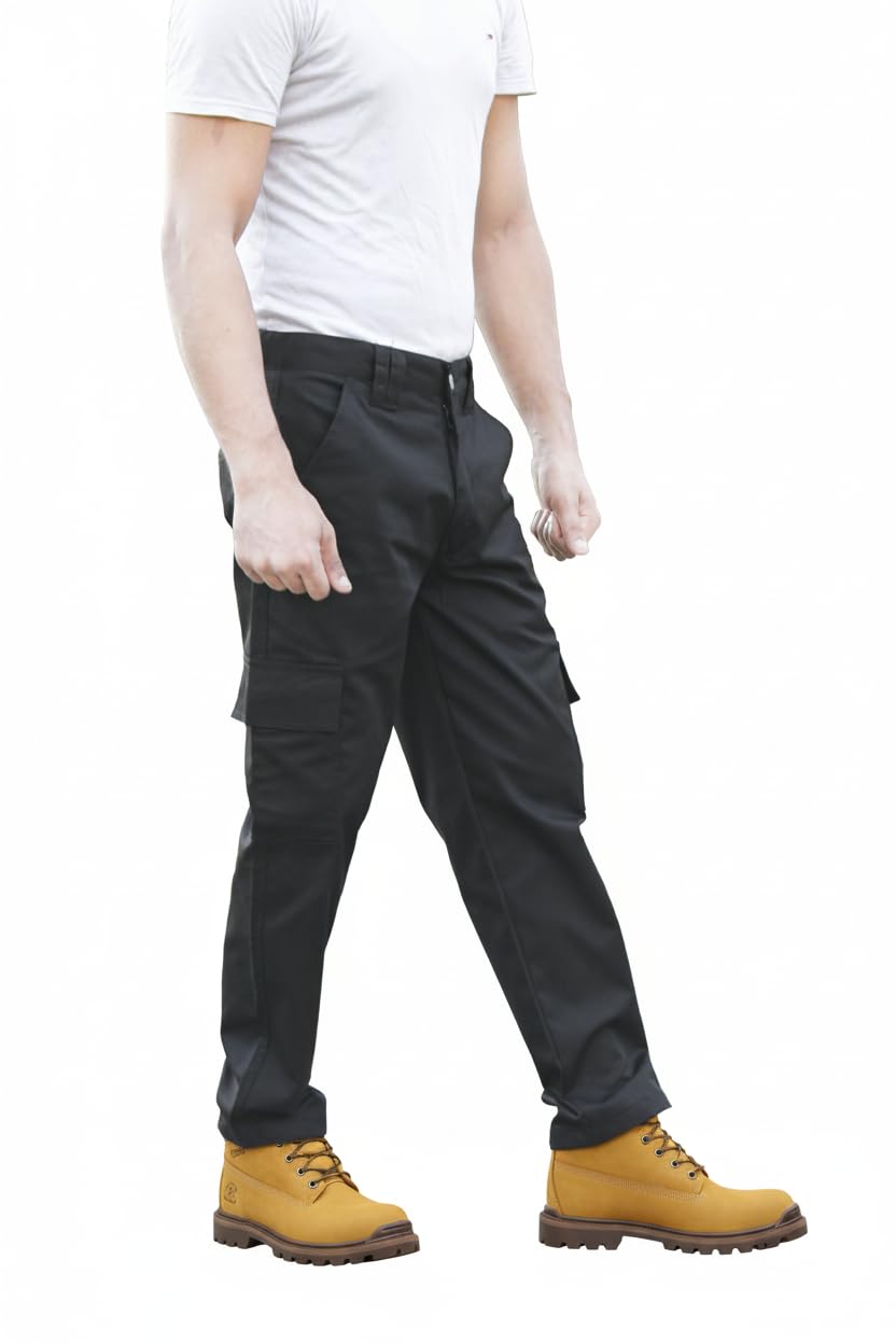 Men's Multi Pockets Cargo Combat Work Trousers Work Pants with Zip & Button — view 2