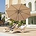 JEAREY 9FT Outdoor Patio Umbrella Outdoor Table Umbrella with Push Button Tilt and Crank, Market Umbrella 8 Sturdy Ribs UV Protection Waterproof for Garden, Deck, Backyard, Pool (Beige)
