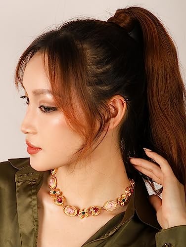 OJERRY Medieval Victorian Statement Chunky Charm Necklace for Women, Byzantine Costume Jewelry for Women3