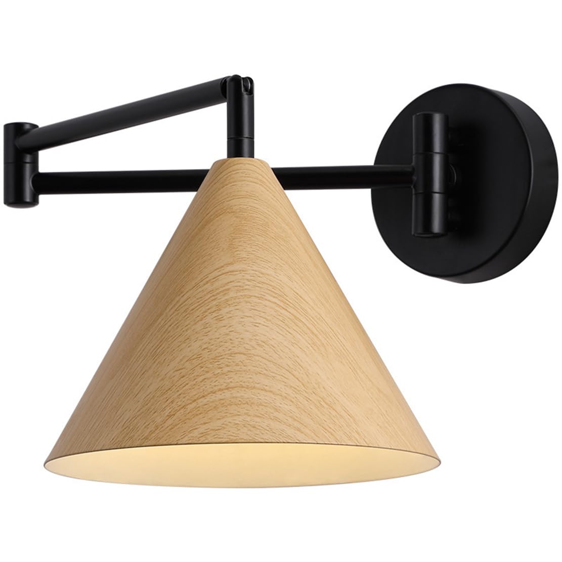 Huayusedf B Indoor Modern Wall Sconce Imitation Wood Grain Lights With Adjustable Lamp Arm Study Room Lamp Living Edroom Light Lighting Fixtures (A)(B)