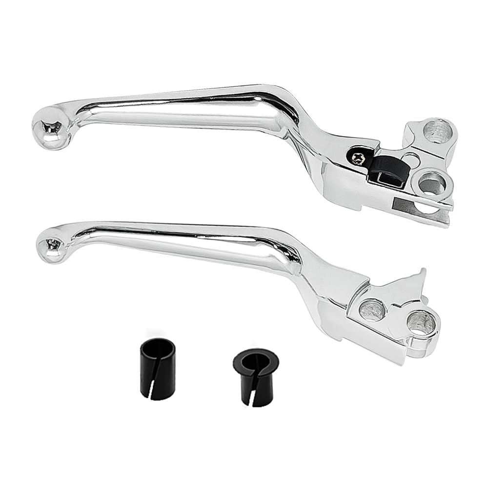 Maneta Palancas de freno y embrague para Harley Davidson Sportster 883 1200 Softail Dyna Electra Glide Road King Fat Boy Night Train Street Bob (Cromo)