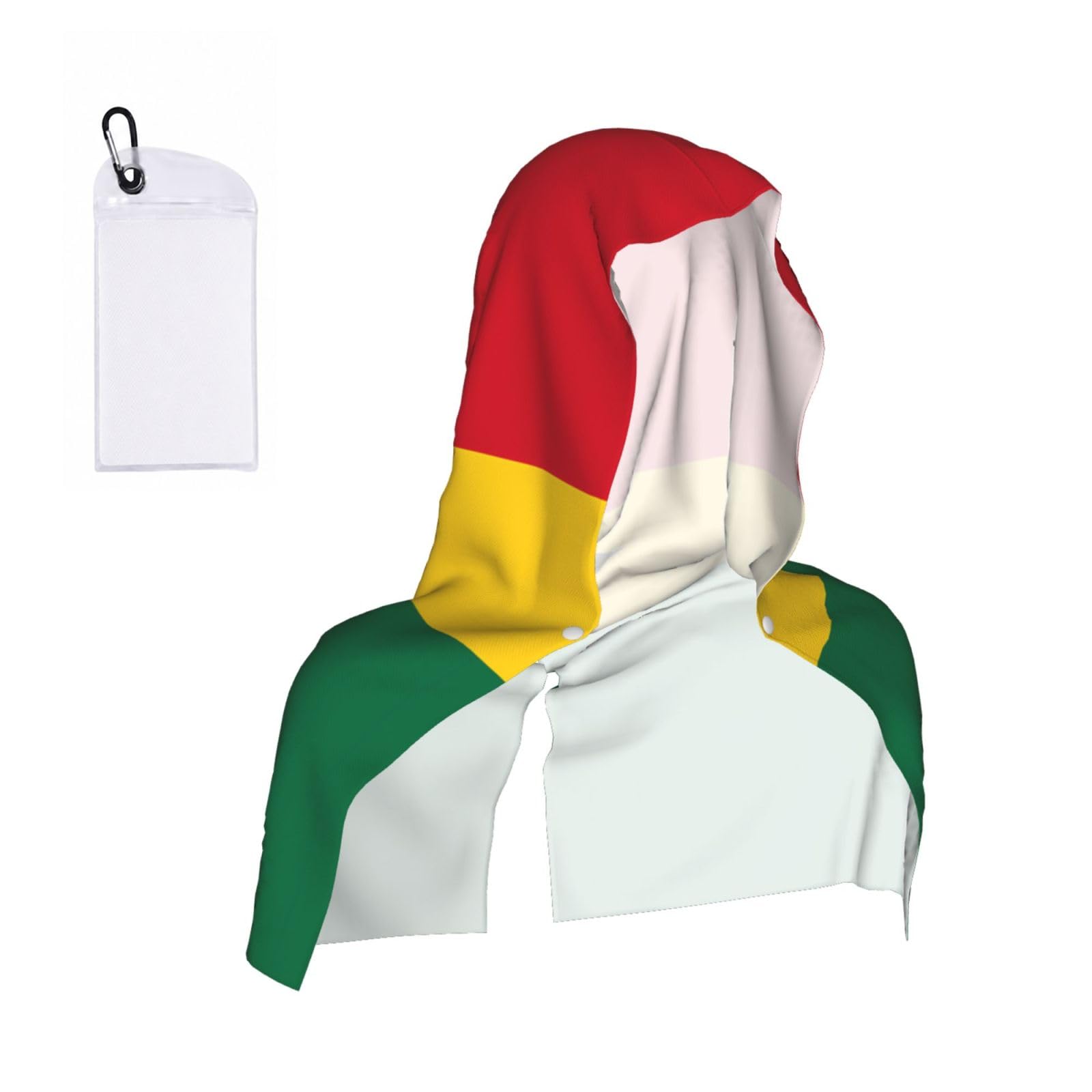 CNTDBU Flag of Ghana Cooling Towel Hooded-Instant Chill Neck Cover for Sports, UV Cooling Rag for Running Gym
