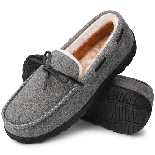 Image of MIXIN Mens Slippers Indoor Outdoor Memory Foam House Shoes Anti-Slip Moccasins Slippers for Men