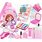 Sendowtek Juguetes De Maquillaje Para Niñas 24 Piezas Juego De Maquillaje De Simulación Con Bolsa De Cosméticos...