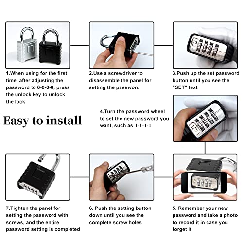 Weielt Heavy Duty Combination Padlocks Outdoor - Image 4
