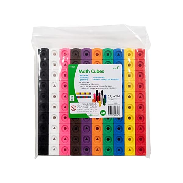 edx education 75166 Math Cubes - Set of 100 -Fidget Linking Cubes for Early Maths - Connecting Manipulative – Bild 12