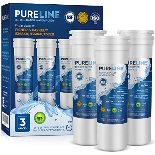 PURELINE 836848 Refrigerator Water Filter Replacement. Compatible with Fisher & Paykel 836848, 836860