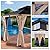 StarEcho 10x12ft Outdoor Hardtop Cedar Gazebo, Natural Solid Wood Frame Gazebo with Netting & Curtains,Metal Canopy Pavilion with 2-Tier Vented Roof, for Backyard, Lawn, Garden, Deck(Khaki)