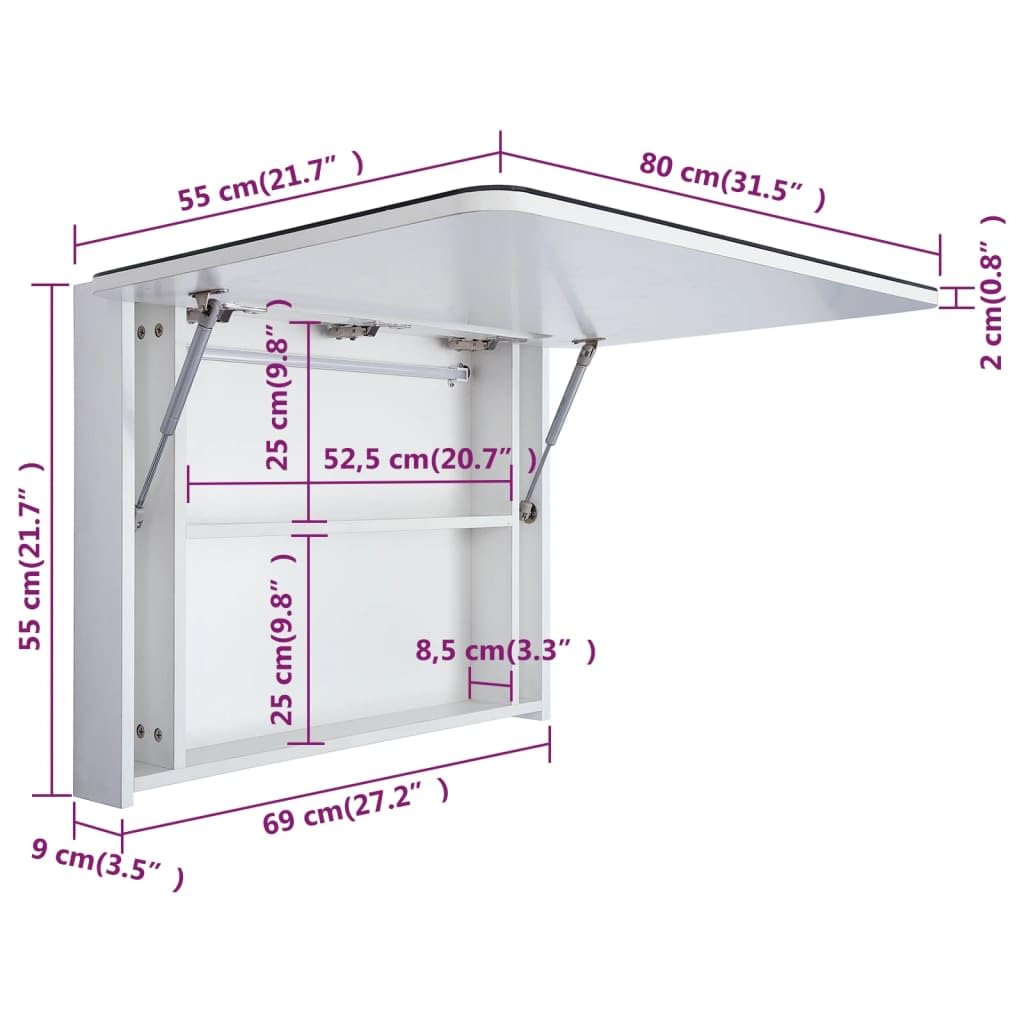 vidaXL Szafka łazienkowa z lustrem i LED, 80 x 9,5 x 55 cm