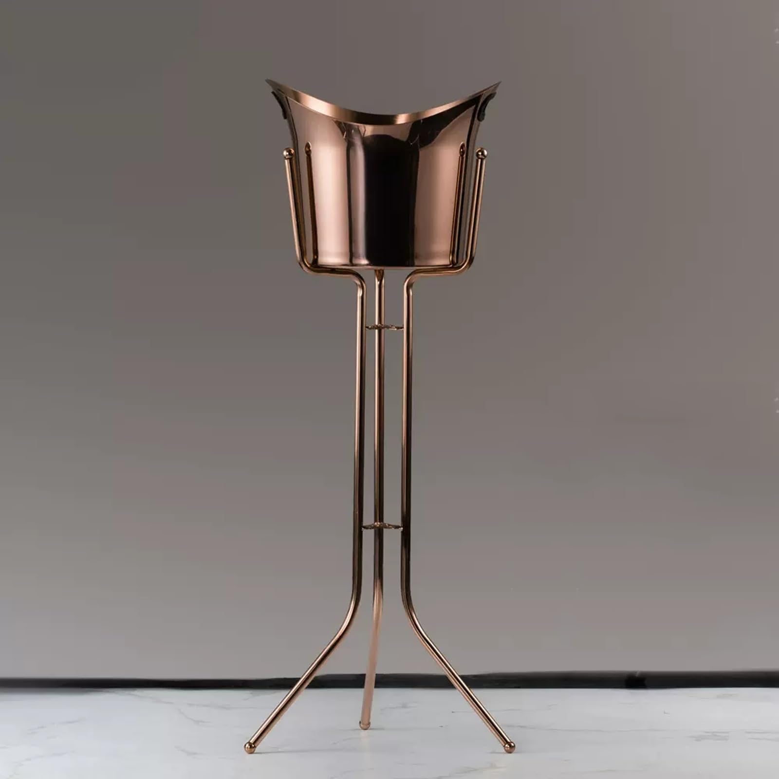 Cubo de champán de acero inoxidable, enfriador de vino aislado para uso en interiores y exteriores, elegante cubo de hielo para fiestas y eventos (oro rosa)