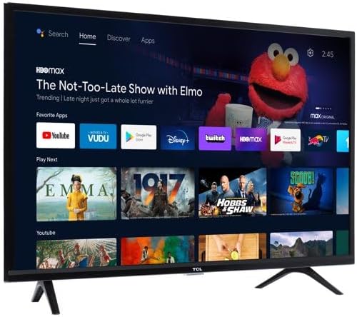 መቀራረብ view of the back of the TCL 32 inch Roku Smart LED TV, showing various input ports including HDMI, USB, and AV inputs.
