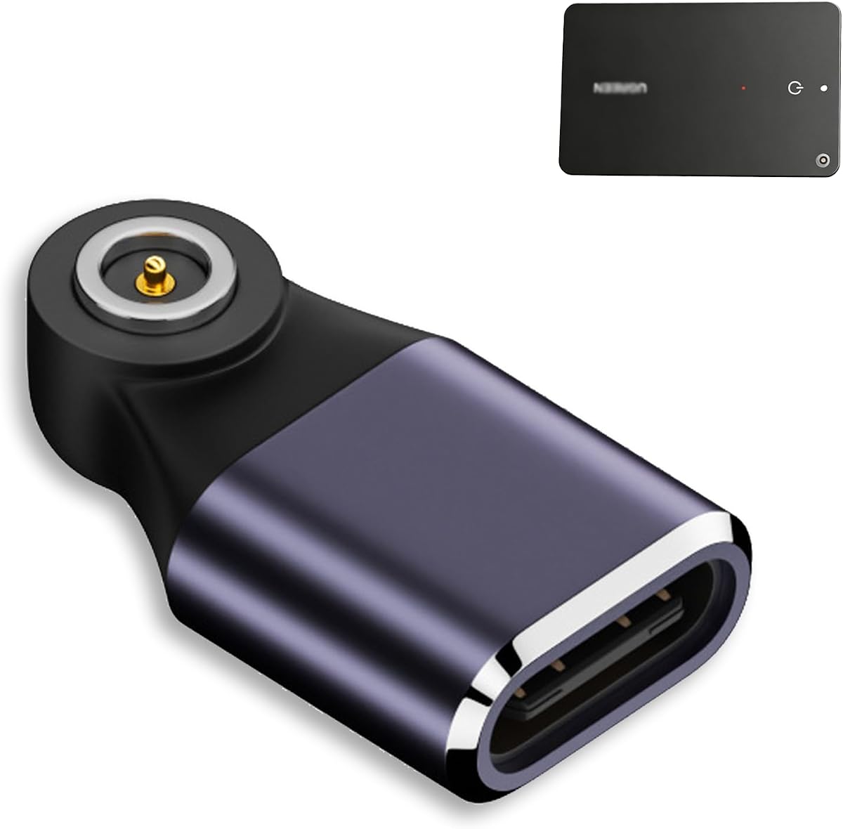 Charger Adapter for UGREEN FineTrack Slim Wallet Tracker Card/Slim S (Samsung Only) Wallet Tracker Card, Replacement Magnetic USB-C Charging Converter(Purple)