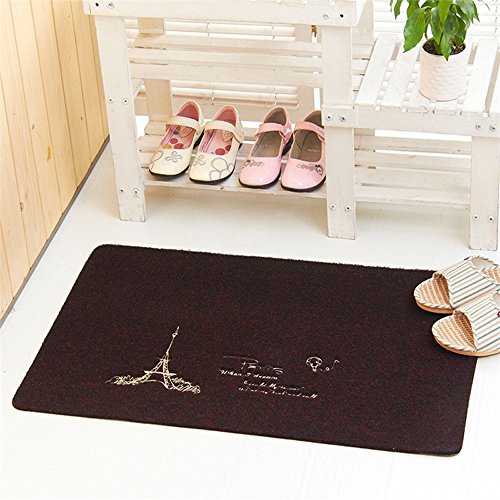 Alfombra negra antideslizante diseño con macetas suave 2