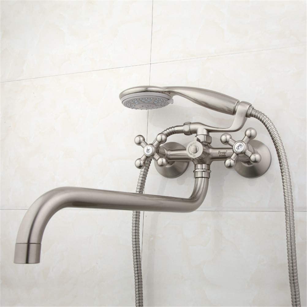 Robinet de baignoire mural grand bec contre éclaboussures