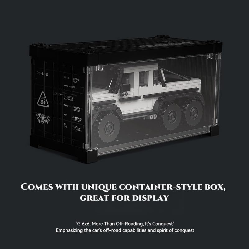JVAVNE Off Road Car Building Blocks Set, 581 PCS G63 Sports Car Building Model Kit with Display Case - Image 3
