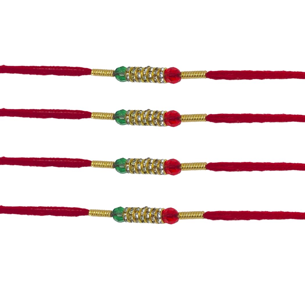 WhopperIndia Set of 2 Rudraksha Rakhi For Brother, Traditional Rakshabandhan Rakhee Bracelet For Your Brother