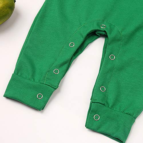 Rutoe AGS54-2 Newborn Baby Boys Girls Romper Toddler One Piece Solid Color Outfits Long Sleeve Hoodie Playsuit Jumpsuits Clothing(3-6M) Green thumb #5