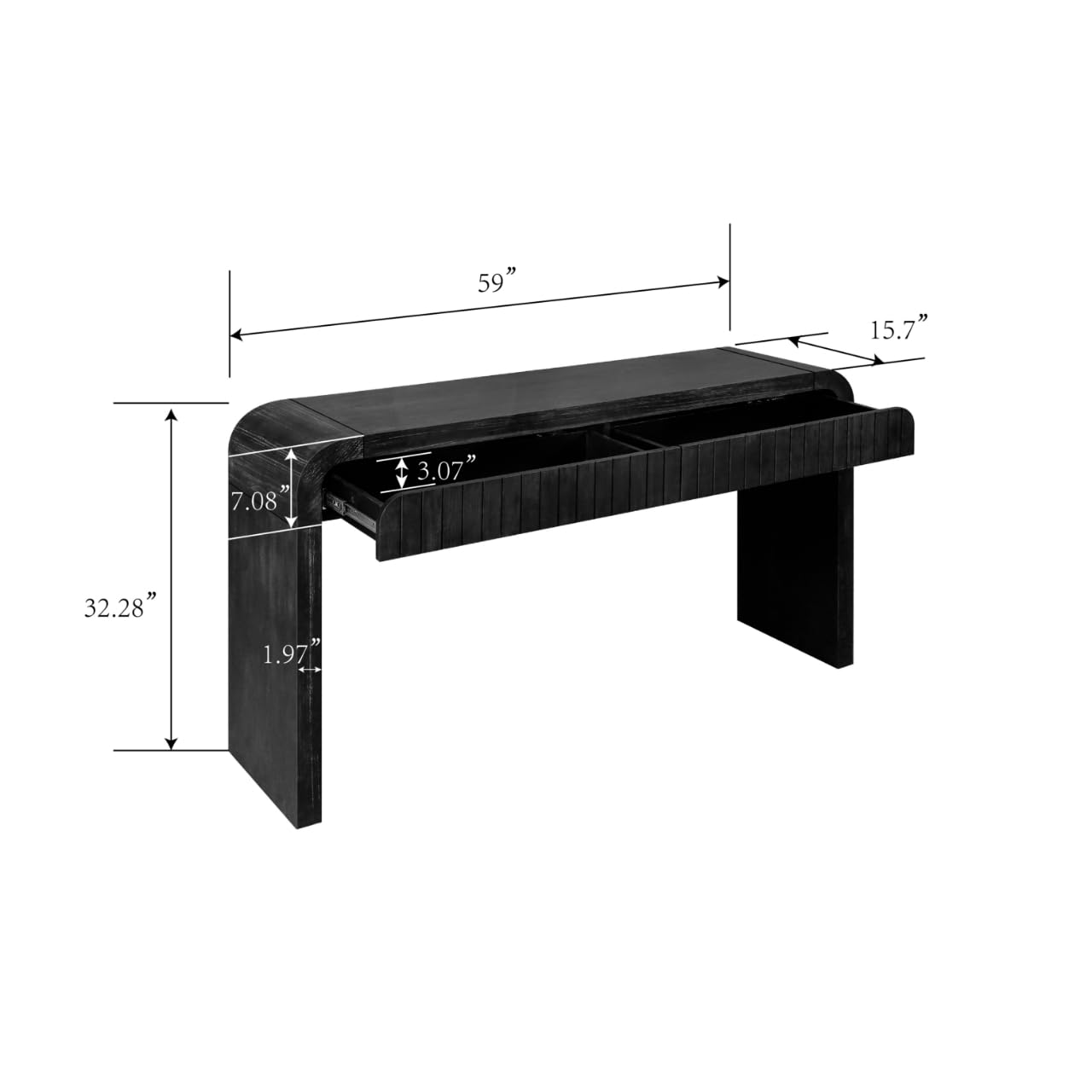 Amazon.com: Unique Retro Curved Console Table with 2 Hidden