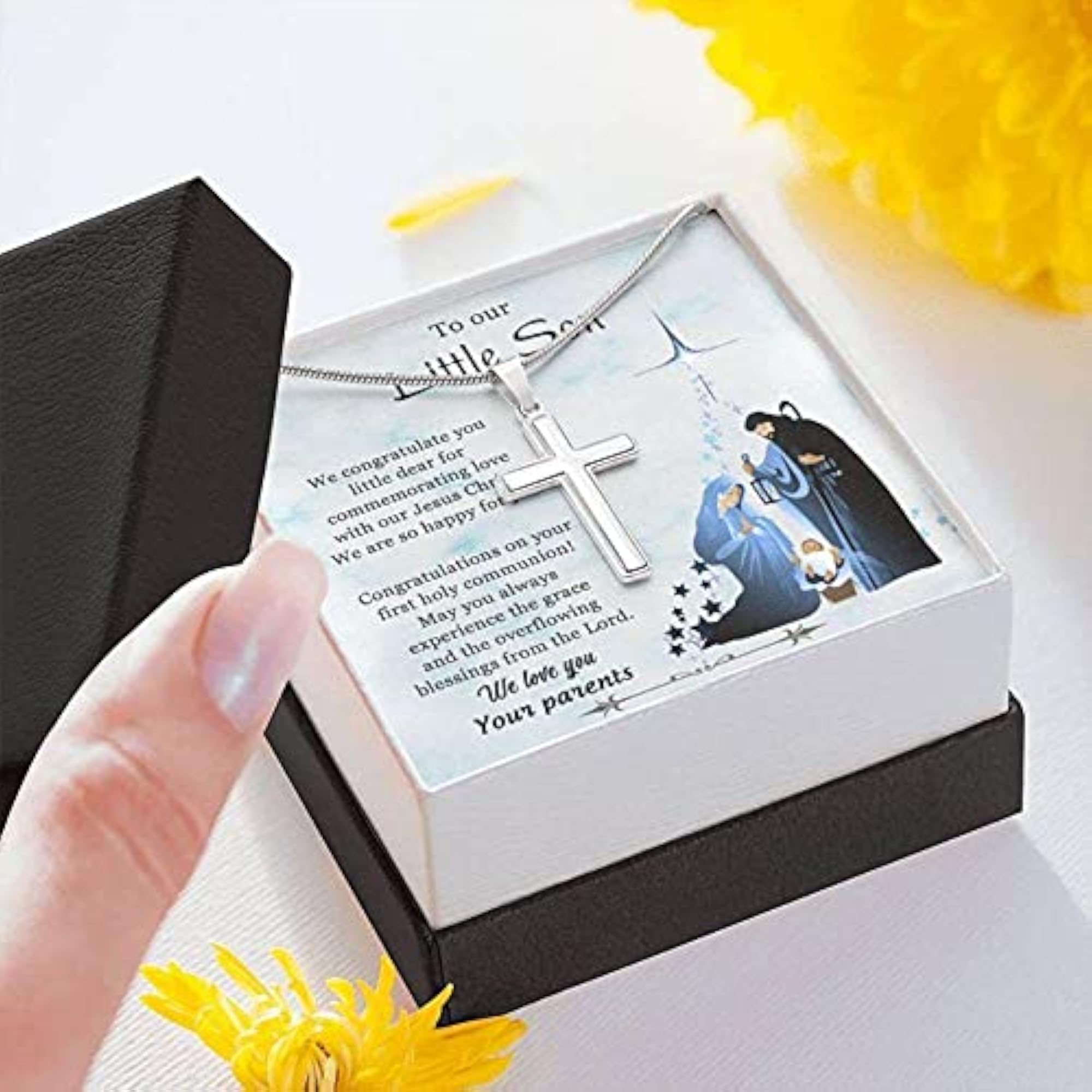 925 Sterling Silver Son Necklace, First Holy Communion Gift