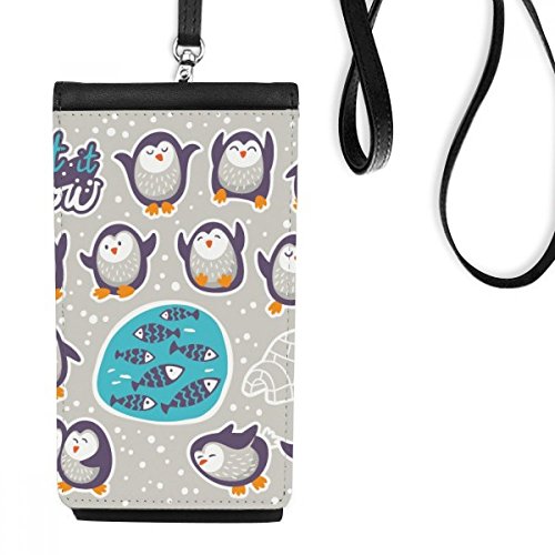 Pochette smartphone en cuir faux noir avec finitions graphiques soignées