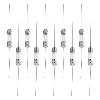 Fielect Glass Tube Fuses Axial with Lead Wire Slow-Blow 5x20mm 2A 250V Time Delay Fuses for Replacing or Repairing Many Home Electronics 10Pcs T2A