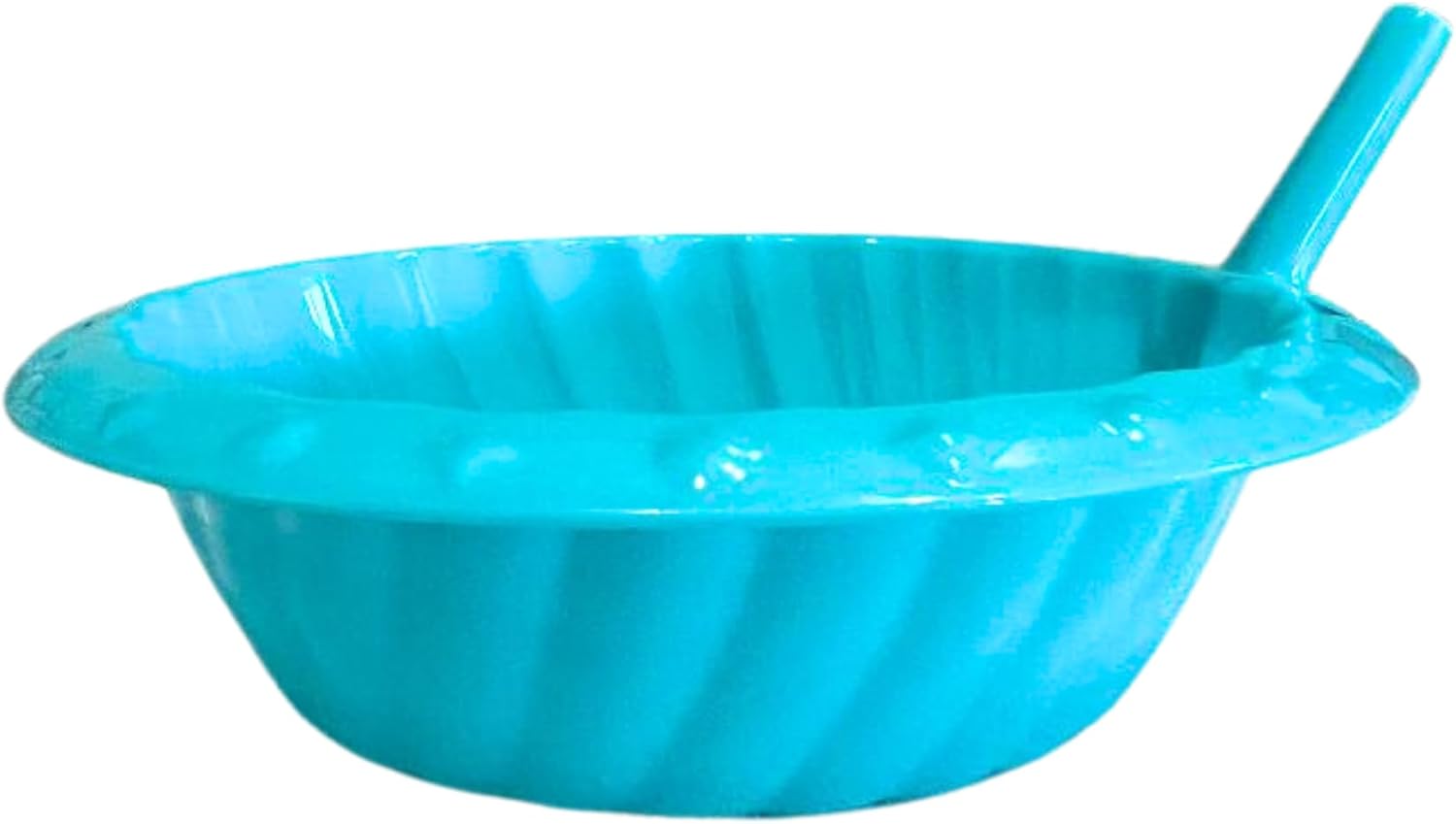 Lunch Money Blue Cartoon Plastic Sipper Cereal Bowl with Straw, 14.5-oz. -Perfect for Kids Breakfast, Lunches, etc.