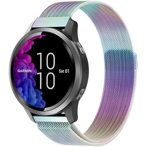 18mm Metal Mesh watch band Compatible with Garmin Venu 2s/ Venu 3S/Vivoactive 4s/Vivomove 3S/forernnner 255s bands,Quick Release milan Replacement Band for Garmin Forerunner 255S/ 265S Women Men Cover