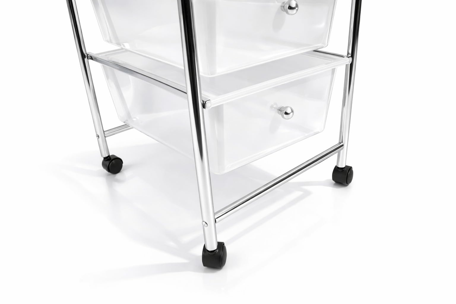 HERSIG Cajonera Plastico Metal Blanco 5 Alturas con Ruedas