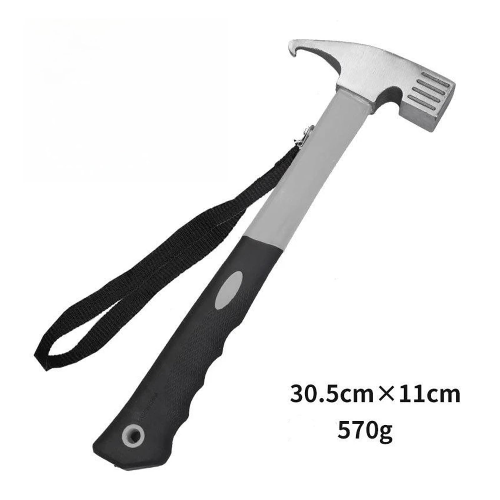 Marteau à clous multifonctionnel d'extérieur for tente de camping, marteau for auvent, arrache-clous en acier à haute teneur en carbone for la maison(Dark Grey)