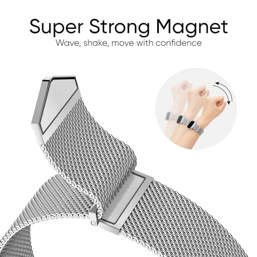 Mesh Metal Strap Compatible with Apple Watch Straps 38mm 40mm 41mm 42mm 44mm 45mm 49mm Women Men, Dual Magnetic Stainless Steel Replacement Band for iWatch Series 9 8 7 6 5 4 3 2 1 SE Ultra Ultra 2 - Image 4