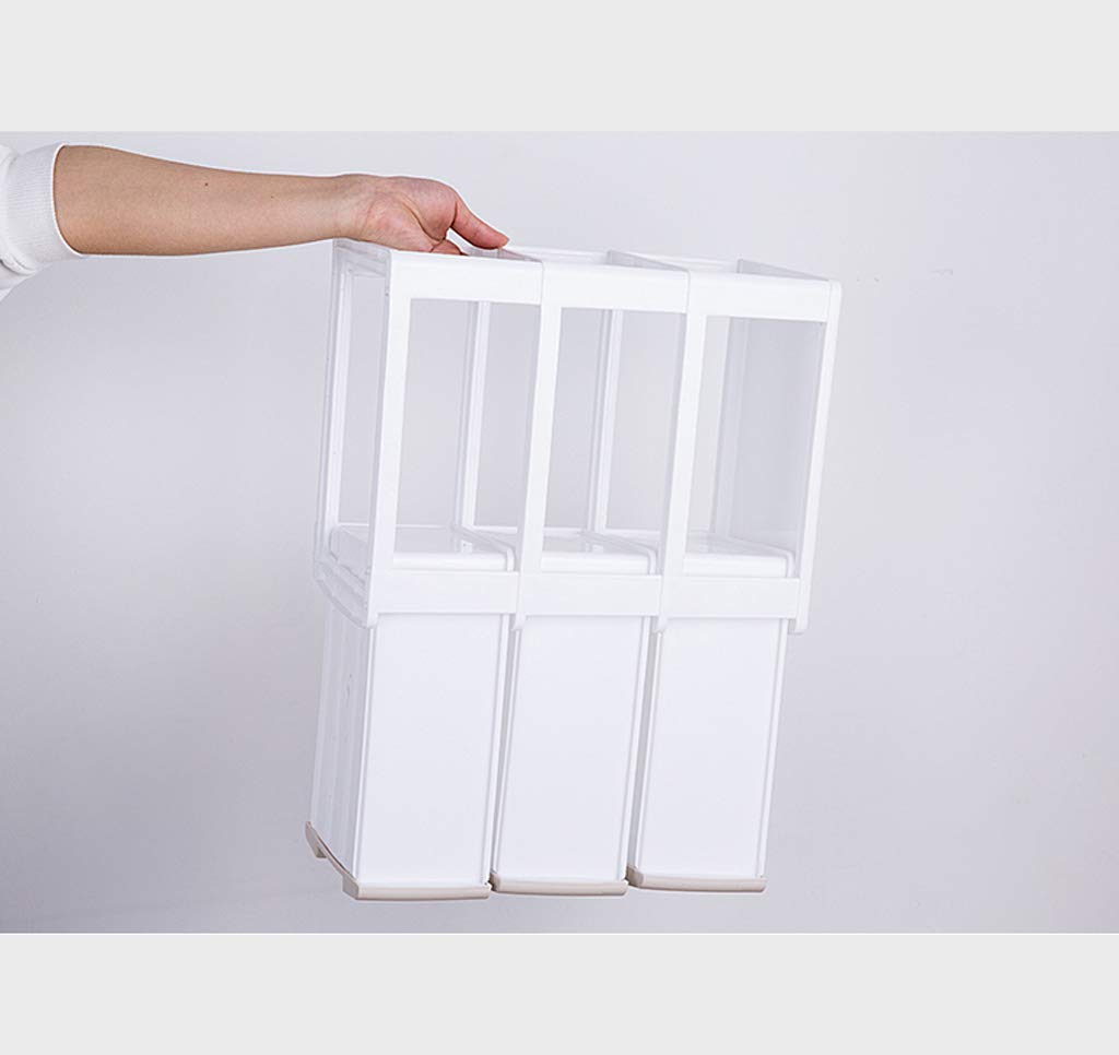 Szare plastikowe pudełko do przechowywania - kompaktowe biurko z 3 szufladami, idealne do przechowywania dokumentów w domu i biurze, wymiary 30 cm x 24 cm x 17 cm