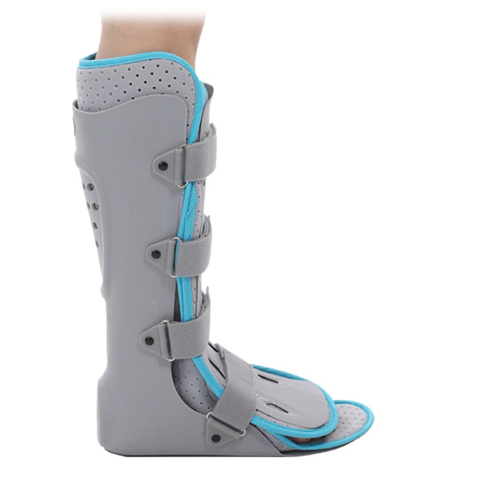Attelle de nuit unisexe pour fasciite plantaire, orthèse de pied tombant, support de jambe, immobilisateur orthopédique de sommeil, longue droite avec cloison, L - Longue droite avec cloison - L