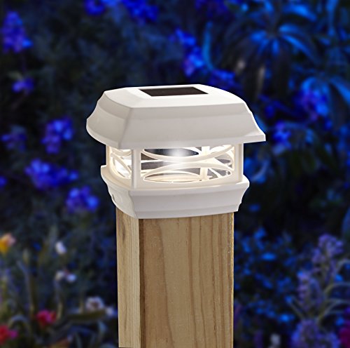Moonrays 91254 Solar LED Post Cap Light, Fits Standard  4-inch x 4-inch  Wooden Posts, Plastic, WHITE - Thumbnail 7
