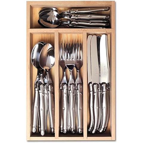 Laguiole 24 Piece Cutlery Set, Stainless Steel Cover