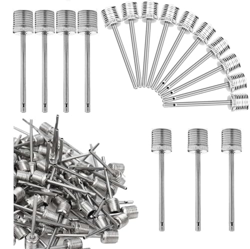 Air Pump Needle,50Pcs FMMTHQ Dual-Port Basketball Inflation Needles,Inflate Pump Needle Adaptor for Football Soccer Ball Volleyball Rugby Balls