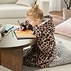 Degrees of Comfort Wearable Blanket Hoodie for Kids Girls, Sherpa Hooded Blankets Sweatshirt with Pockets, One Size Fits All, Leopard 30x28 Inch #4