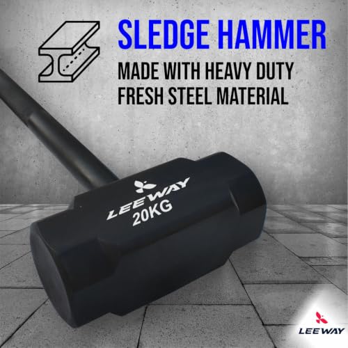 Image of LEEWAY 20 Kg Sledge Hammer for Strength Training, Gym Hammer, ClubBell, MaceBell for Full Body, Shoulder, Grip and Forearm Workout, Stretching Exercise Sledgehammer (Hammer, 20 kg)