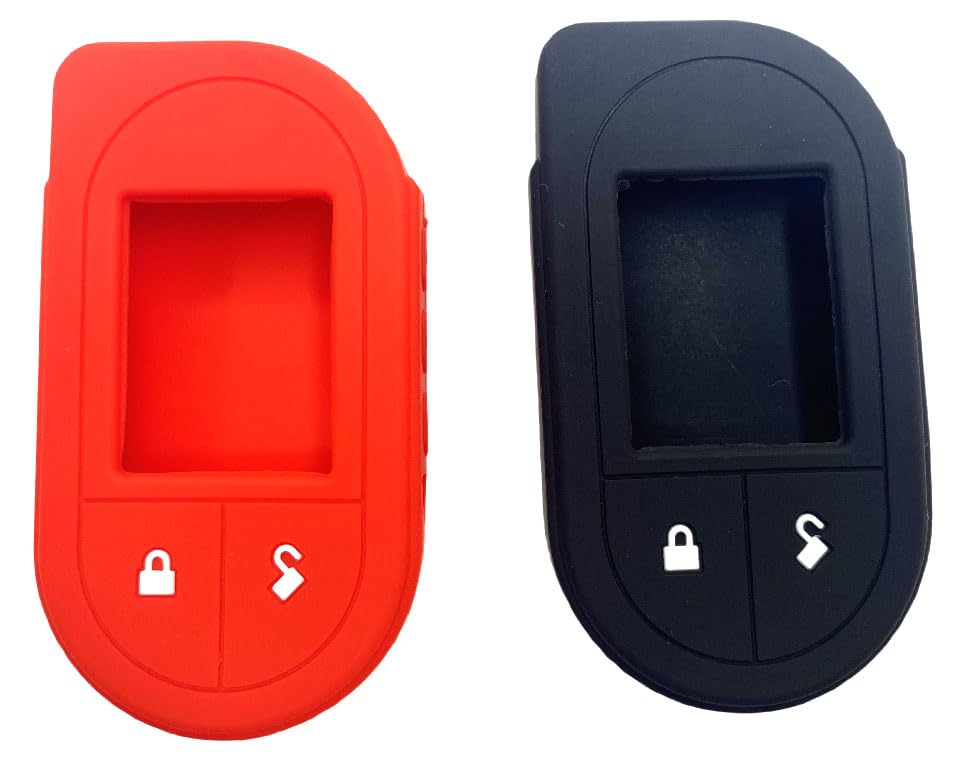 TTocenb red and black 5706 4706 7756V 7351V 7752V Silicone Case 2 Way Remote Control 7752V 7756V Soft Silicone Protective Cover Case New Compatible